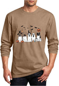 Men's Halloween Tshirts Long Sleeve Ghost Dog Graphic Tees Shirts
