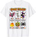 Halloween Reading Spooky Syllables Teacher Vintage T-Shirt
