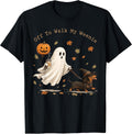 Off to Walk My Weenie Funny Ghost Dachshund Halloween T-Shirt