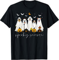 Spooky Season Halloween Ghost Dog Pumpkin Costume Art T-Shirt