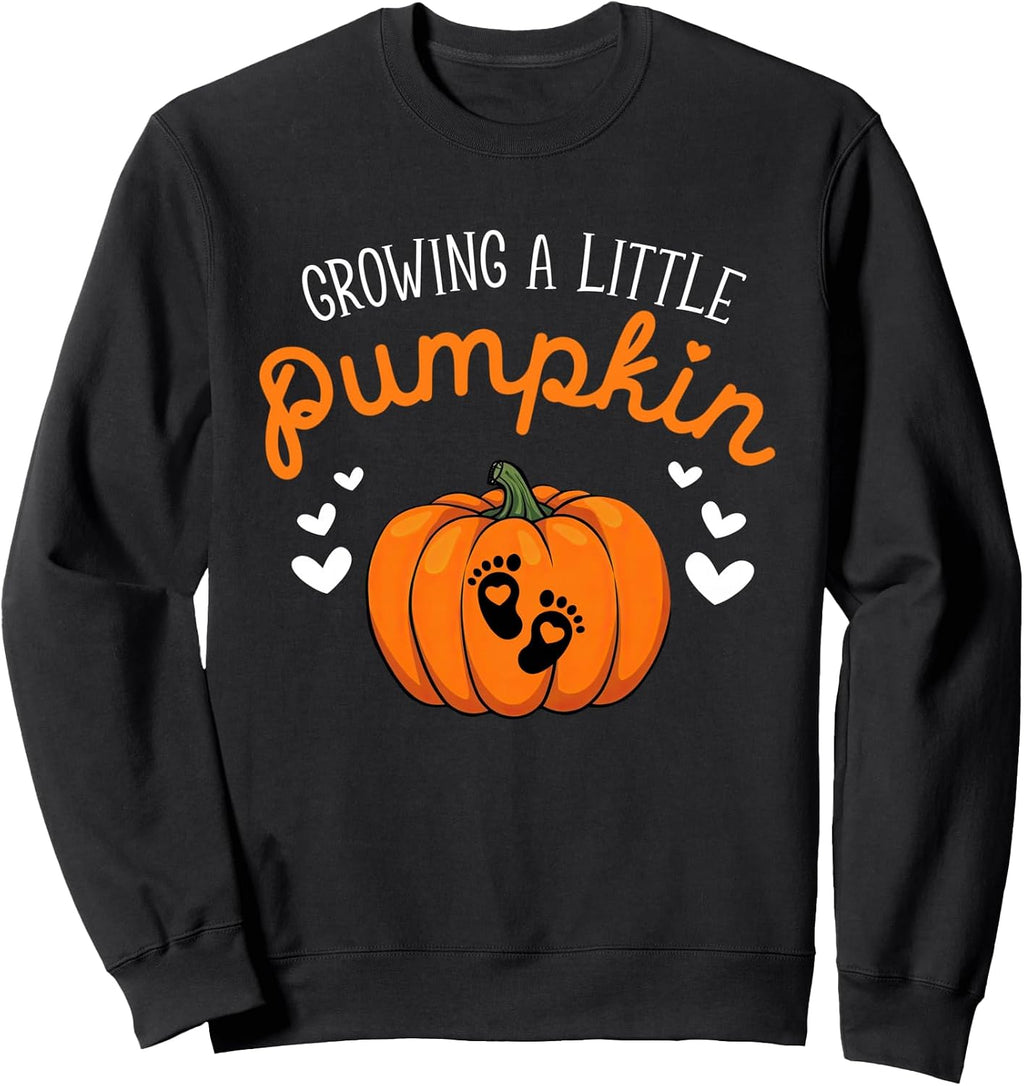 Growing A-Little Pumpkin Halloween Pregnancy Announcement Sweatshirt