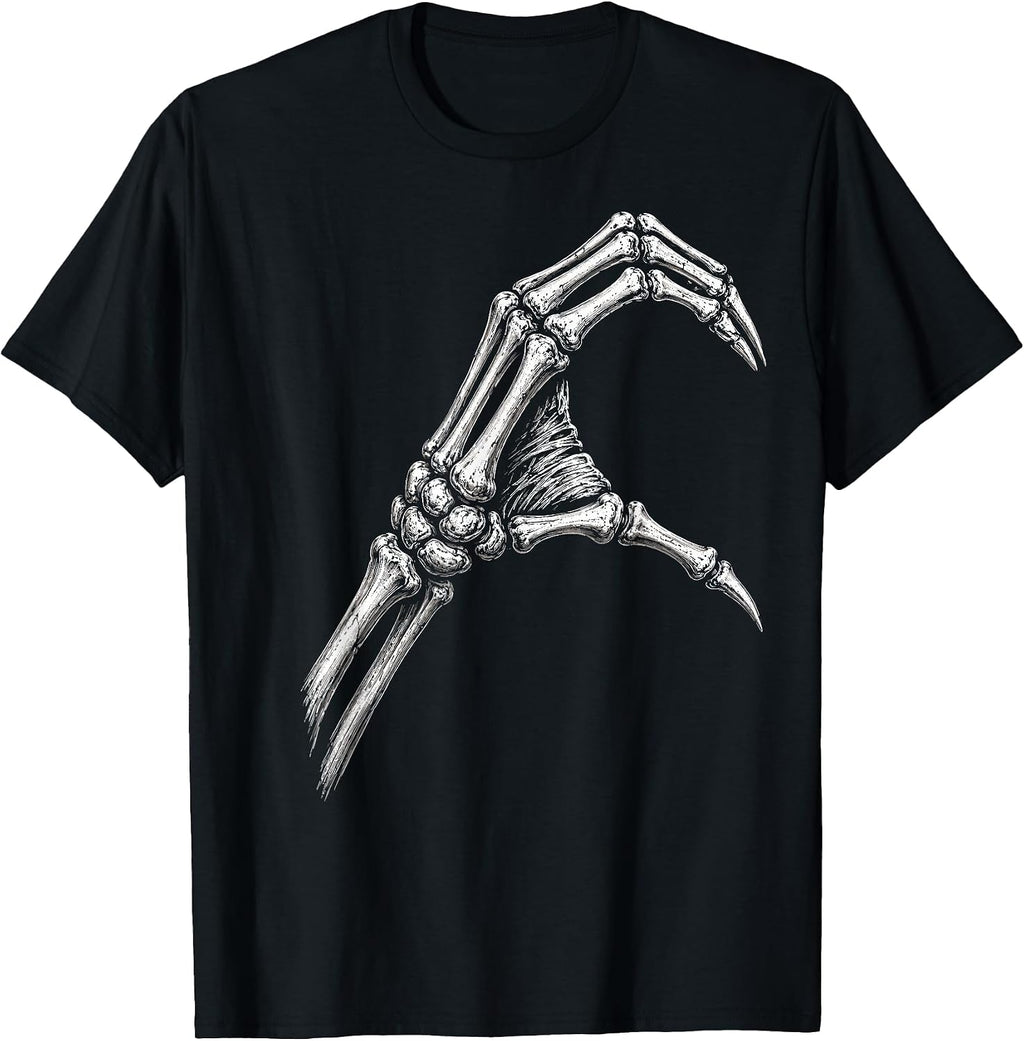 Halloween Skeleton Heart Hand Matching Couple Halloween T-Shirt