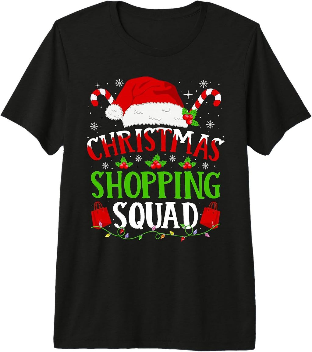 Christmas Shopping Squad Funny Xmas Family Matching Pajama Premium Tri-Blend T-Shirt