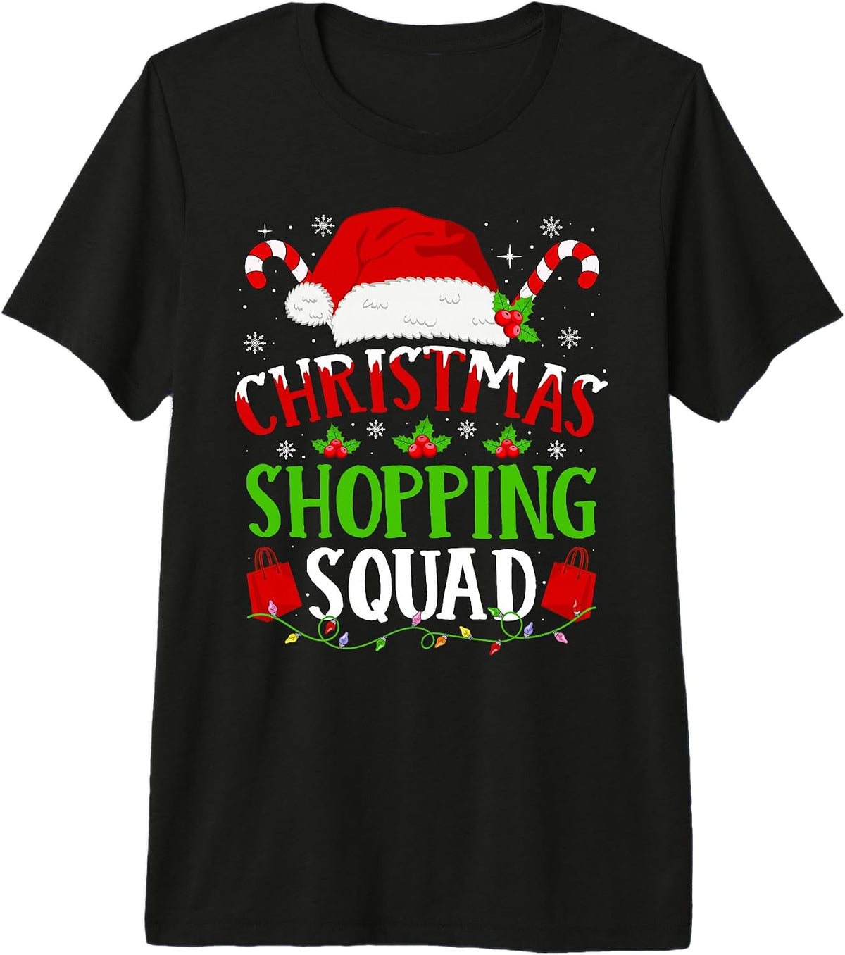 Christmas Shopping Squad Funny Xmas Family Matching Pajama Premium Tri-Blend T-Shirt