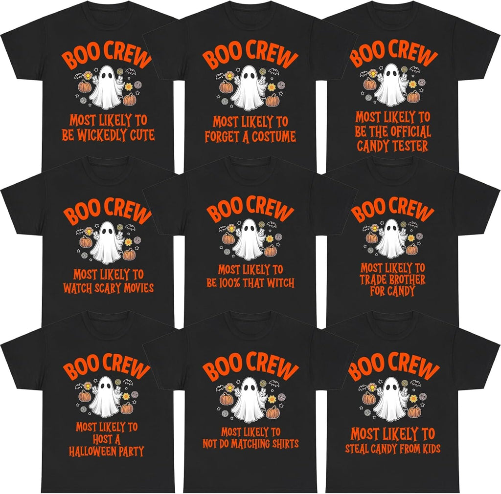 Most Likely to Halloween Group Matching Family T-Shirts, Funny Halloween Party Tees