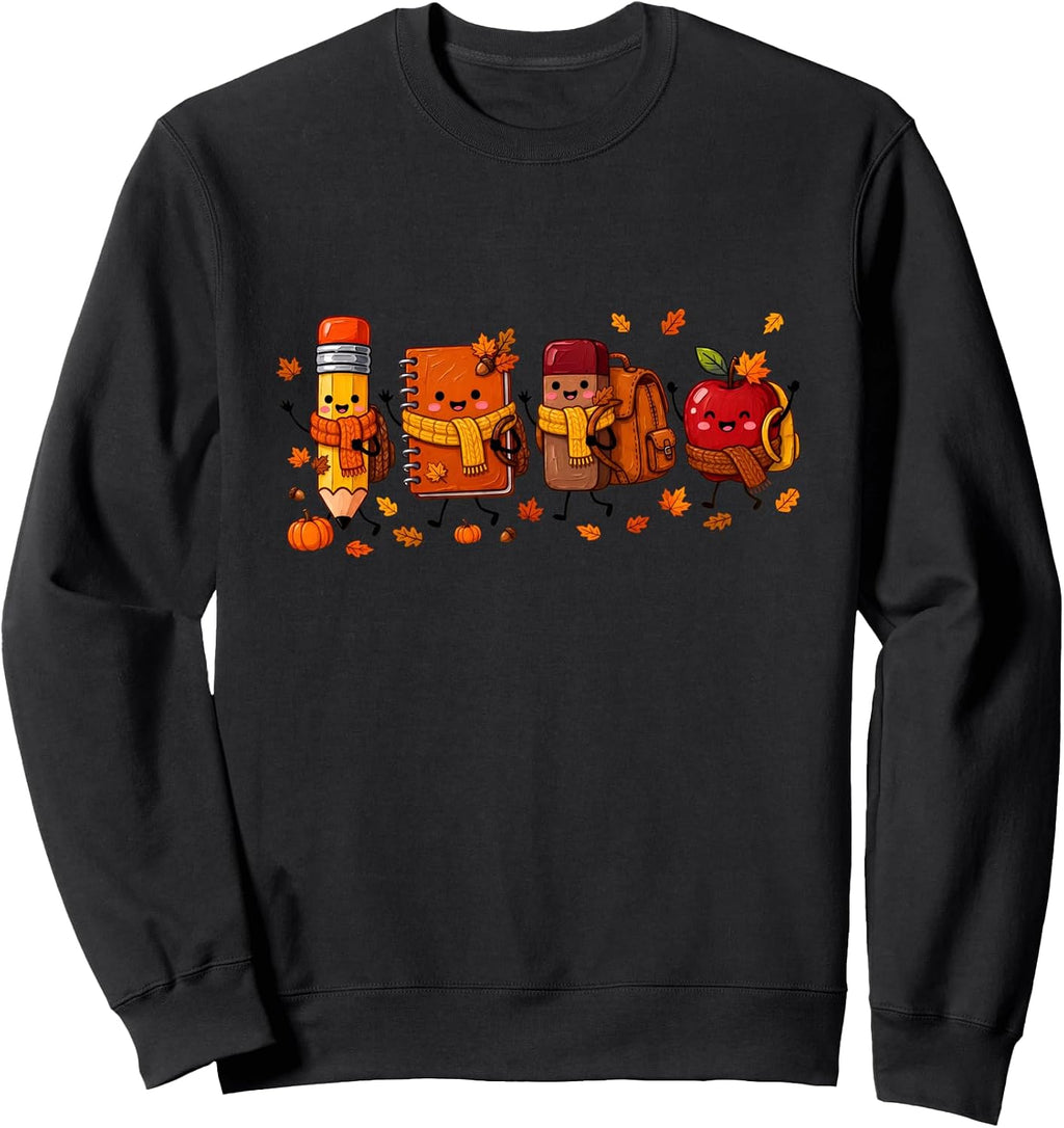 Cute Fall Teacher School Supplies Autumn Classroom Women Sweatshirt