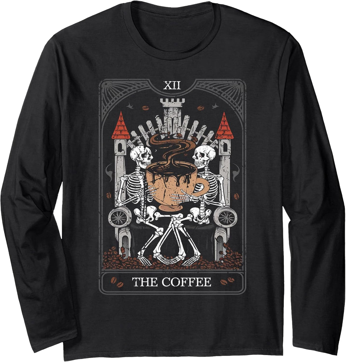 Skeleton Mug Coffee Cup Meme Long Sleeve T-Shirt