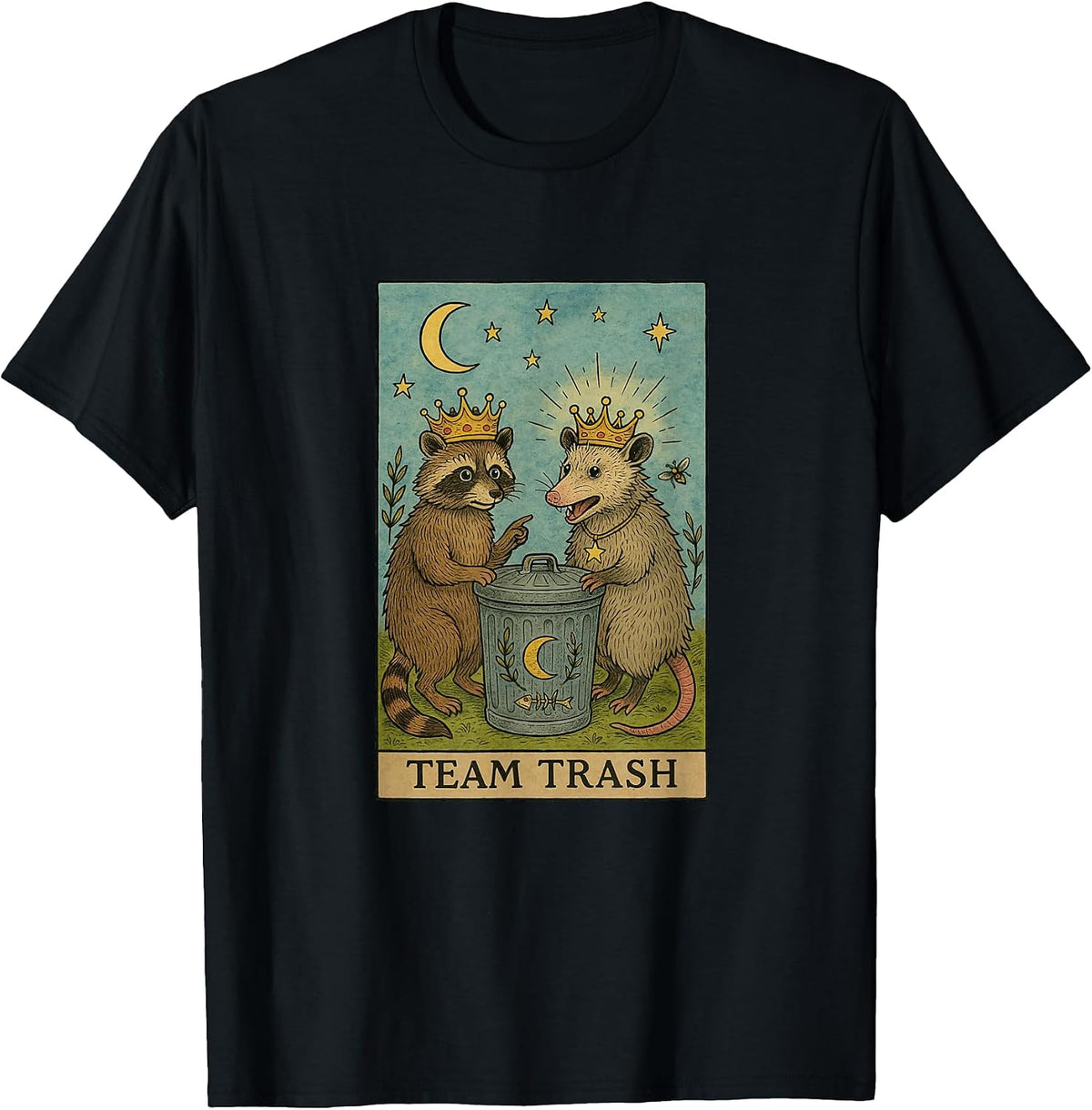 Team Trash Tarot Card Racoon Opossum Lover Funny Halloween T-Shirt