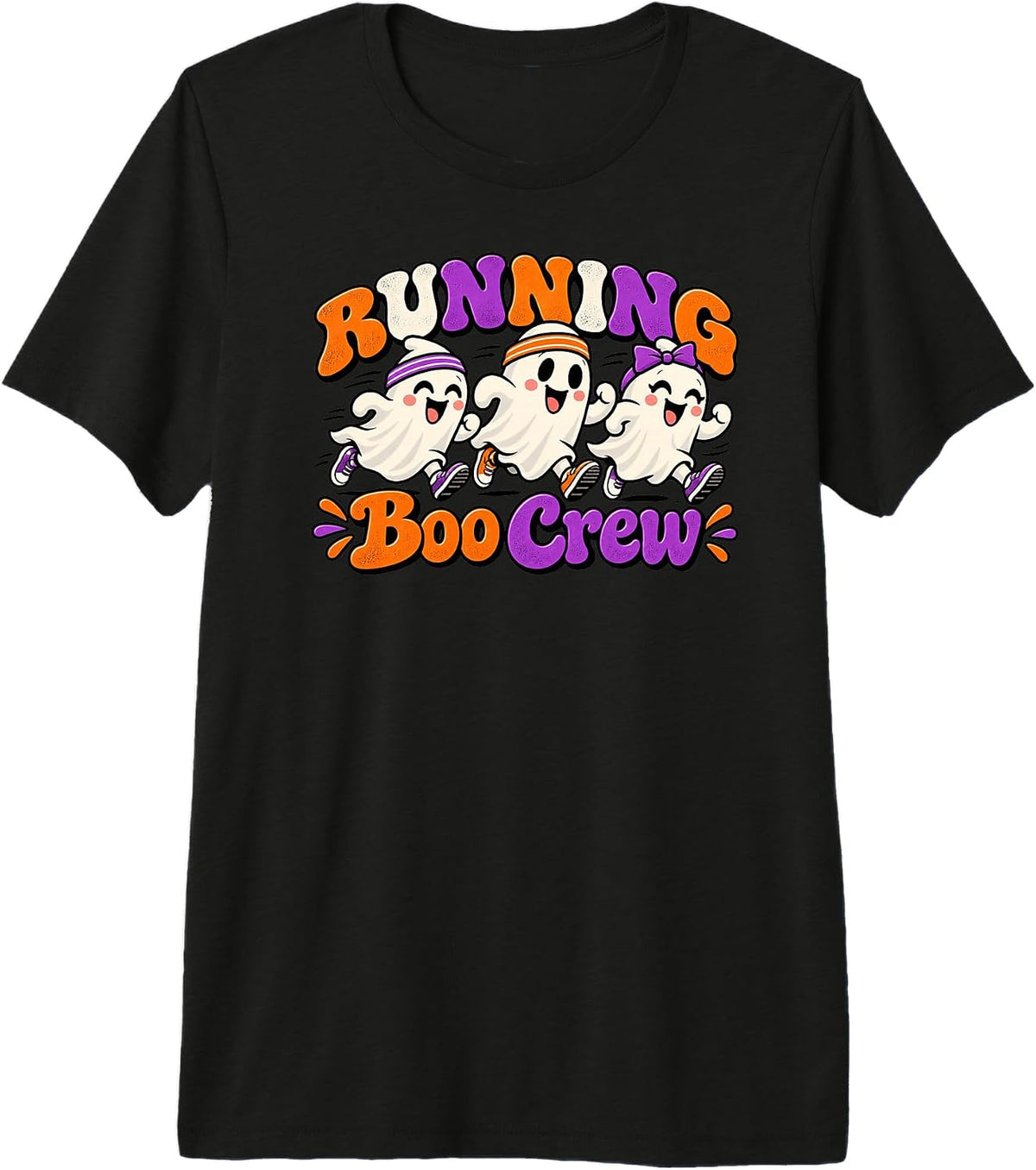 Running Boo Crew Three Friendly Ghost Runners Premium Tri-Blend T-Shirt