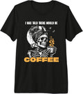 Spooky Skeleton Coffee Lover Caffeine Humor Premium Tri-Blend T-Shirt