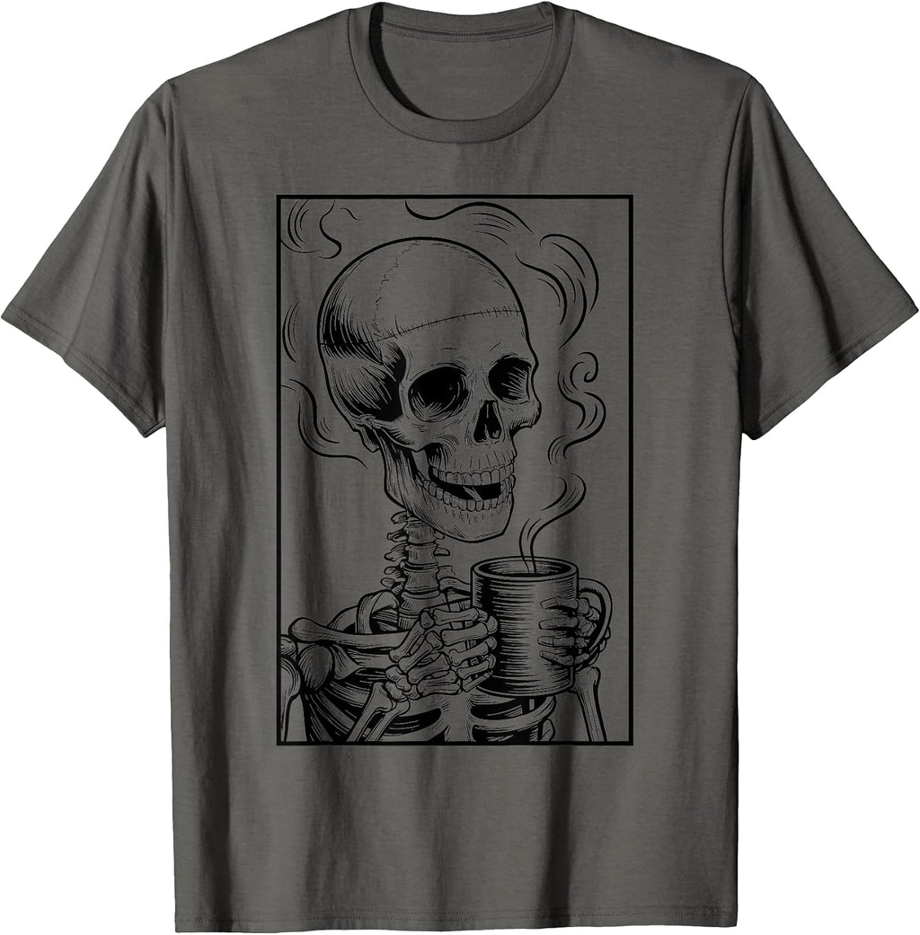 Grunge Gothic Skeleton Halloween Skull Drinking Coffee Mug T-Shirt