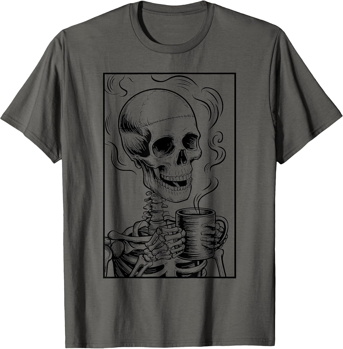 Grunge Gothic Skeleton Halloween Skull Drinking Coffee Mug T-Shirt