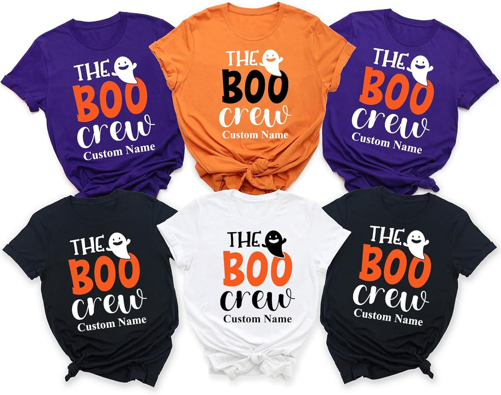Boo Crew Custom Name Halloween Shirts - Matching Family Party Shirts