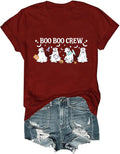 Boo Boo Crew Shirt Halloween Nurse Ghost T-Shirt for Women