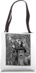 Spooky Cat Selfie Monster Squad Halloween Paranormal Graphic Tote Bag