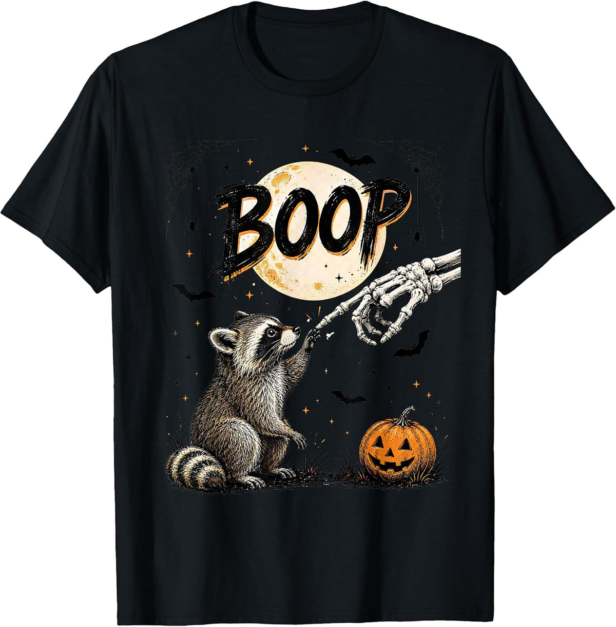 Funny Halloween jimothy Boop Skeleton Finger Pumpkin Spooky T-Shirt