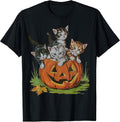 Halloween Vintage 90s Cat Pumpkin Spooky Season Men Women T-Shirt