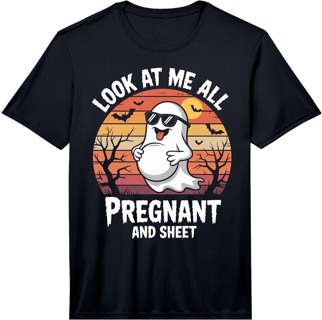 Funny Halloween Pregnant Maternity Ghost Performance T-Shirt