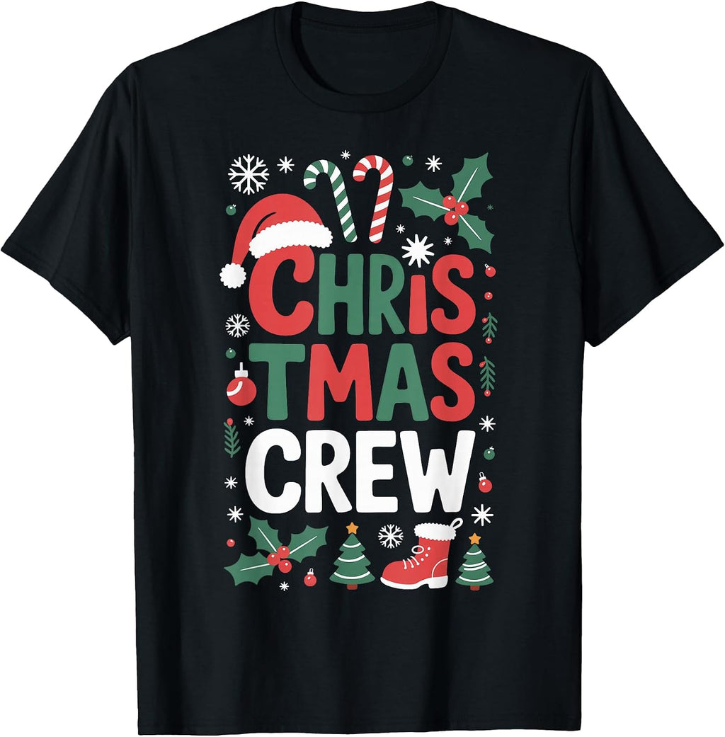Christmas Crew Family Matching Winter Holiday Gathering T-Shirt