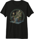 Funny Skull Drinking Coffee Skeleton Art Premium Tri-Blend T-Shirt