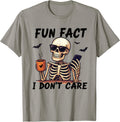 Funny Skeleton Coffee Halloween Shirt Fun Fact I Don’t Care T-Shirt