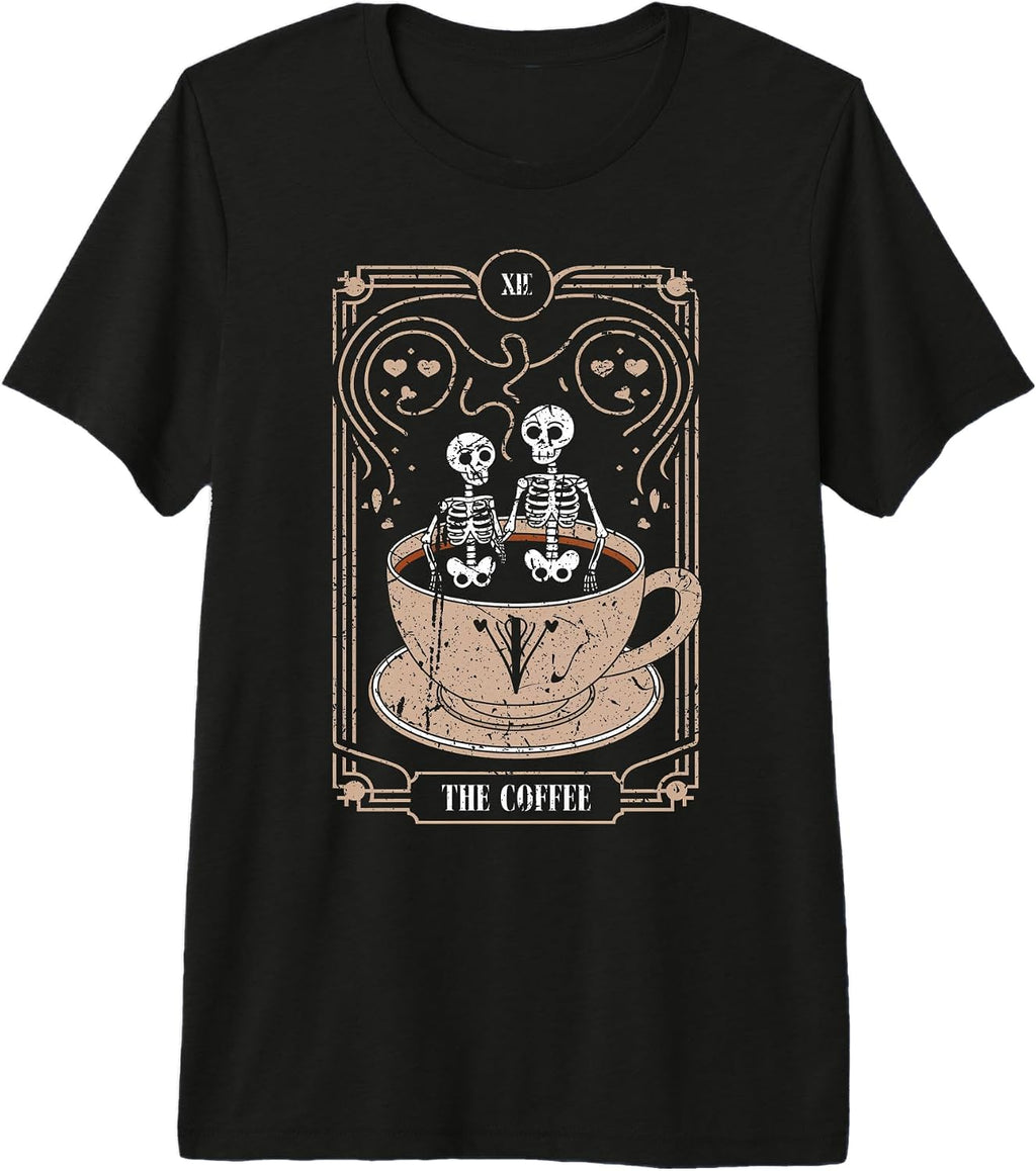 Coffee Cup Skeleton Lovers On A Premium Tri-blend T-Shirt