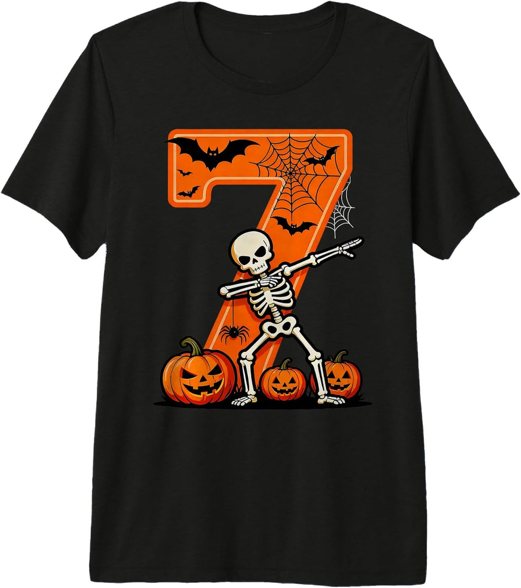 67 Six Seven Meme Couple Matching Skeleton Pumpkin Halloween Premium Tri-Blend T-Shirt