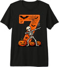 67 Six Seven Meme Couple Matching Skeleton Pumpkin Halloween Premium Tri-Blend T-Shirt
