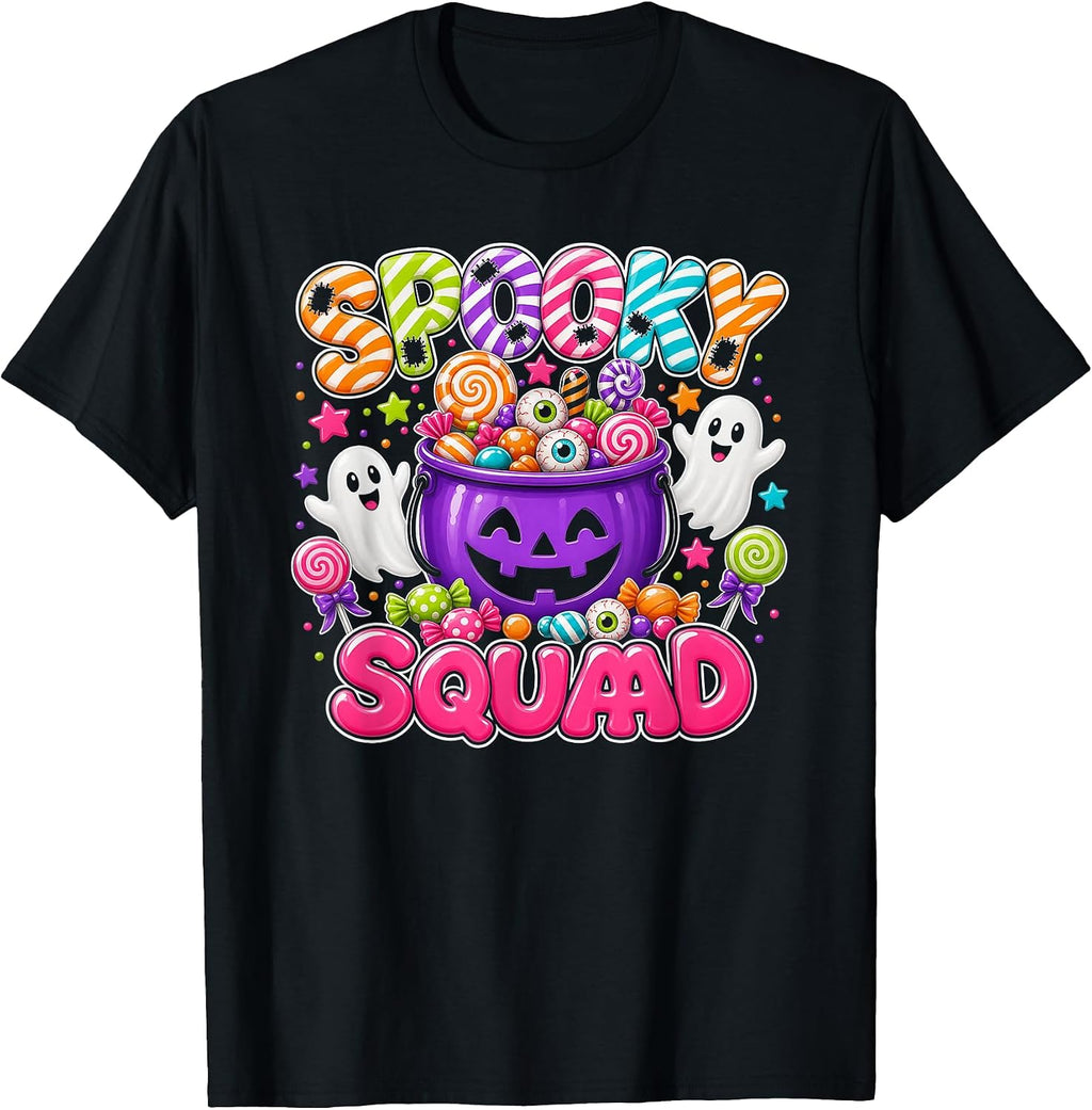 Halloween Spooky Squad Candy Ghosts Pumpkin T-Shirt