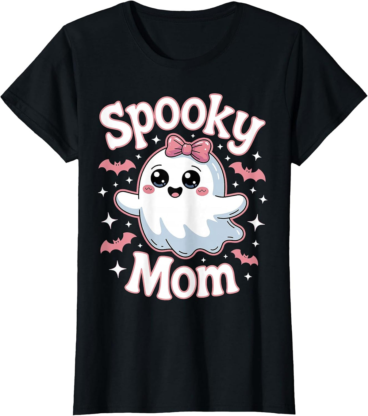 Ghost Horror Spooky Mama Mom Halloween Costume T-Shirt