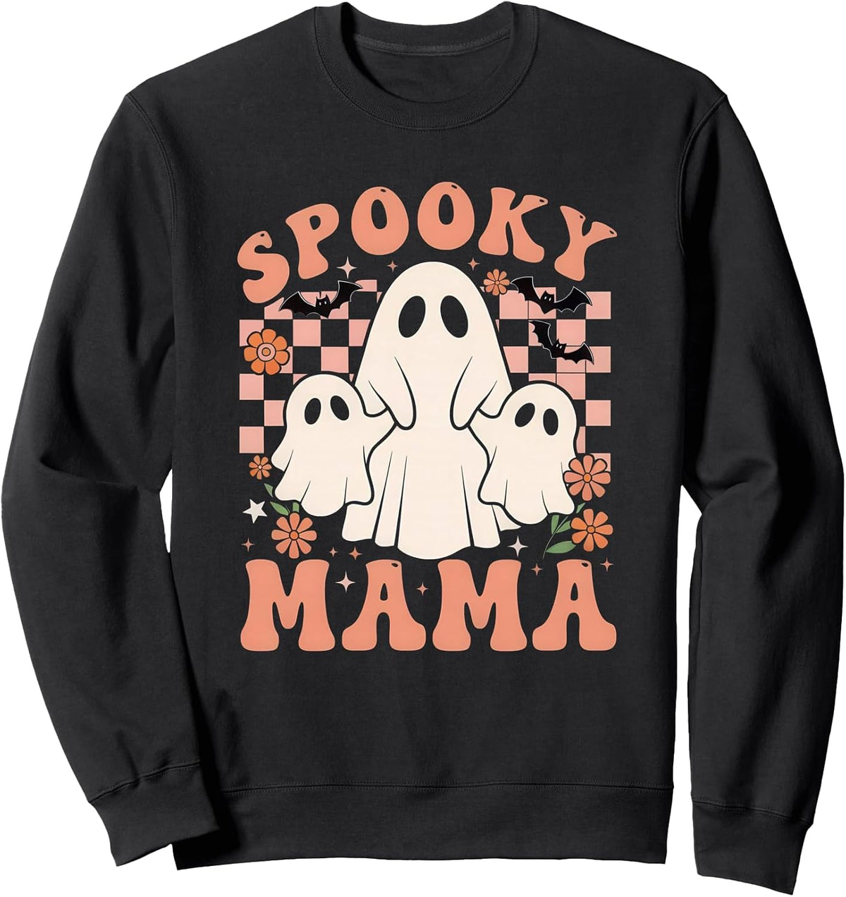 Spooky Mama Ghost Family Retro Halloween Cute Design Sweatshirt