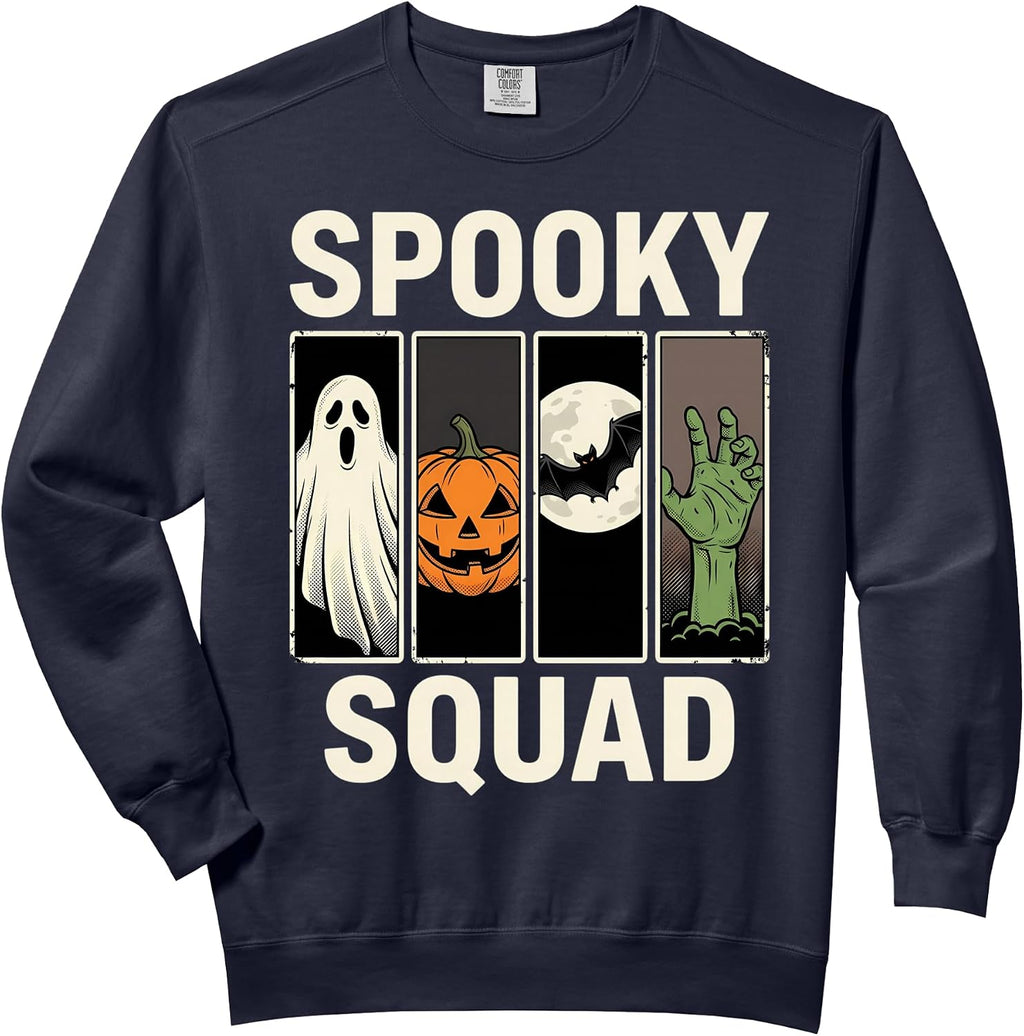 Spooky Squad Retro Comic Book Halftone Halloween Comfort Colors Adult Sweatshirt