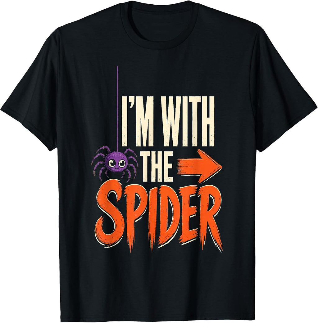 Halloween Couple I'm with The Spider Cute Spooky Gift T-Shirt
