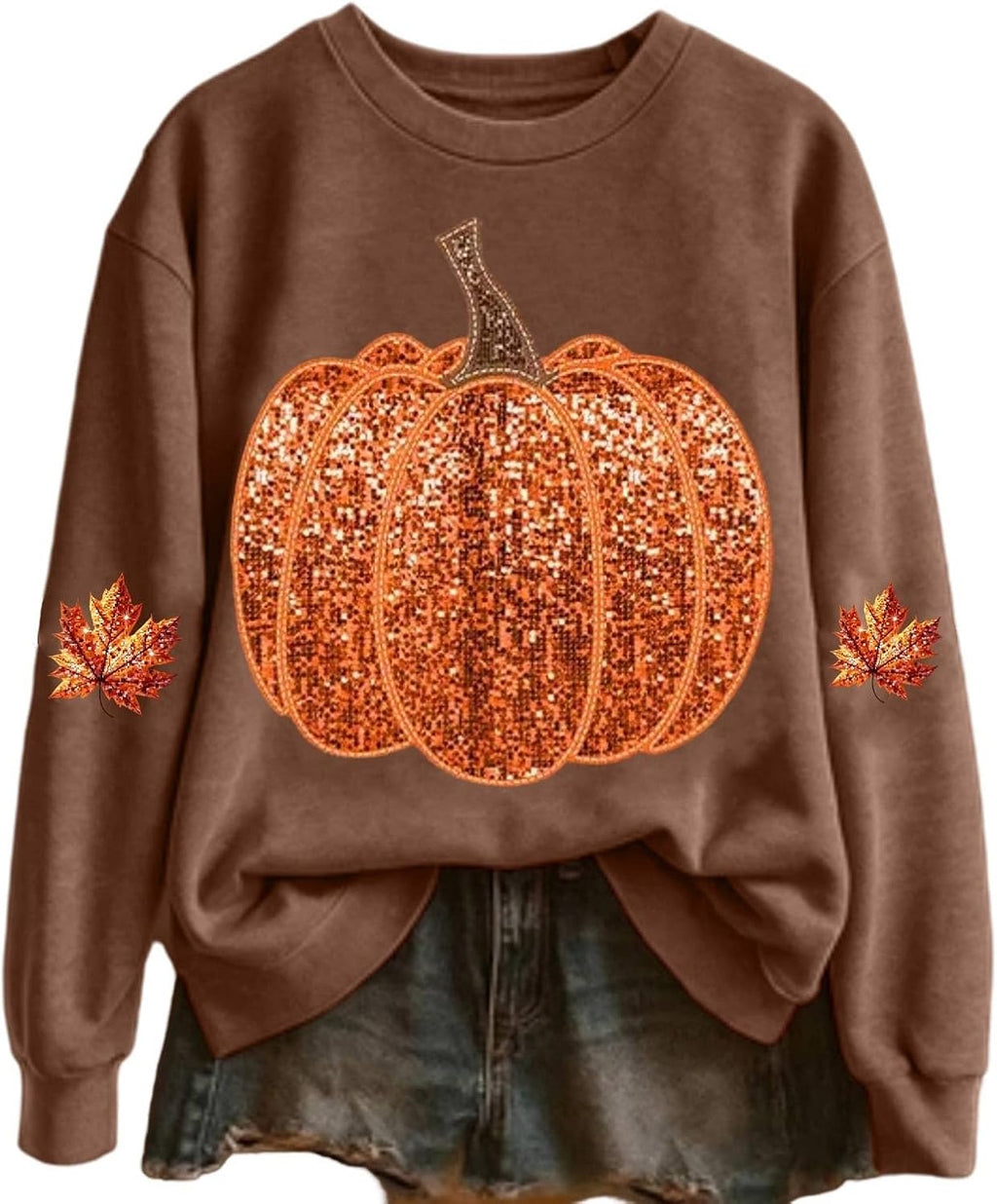 Halloween Sweatshirts For Women 2026 Pumpkin Graphic Crewneck Pullover Top
