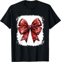 Coquette Bow Cute Bow Merry Christmas Girls Women T-Shirt