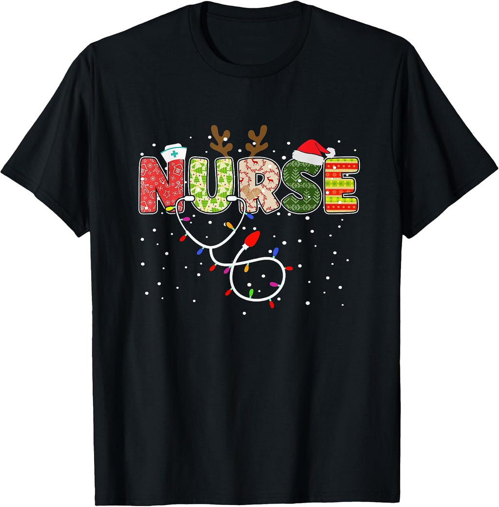 Nurse Christmas Scrubs Tee Gifts
