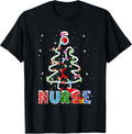 Nurse Christmas 2021 Tree Lights Santa Hat womens