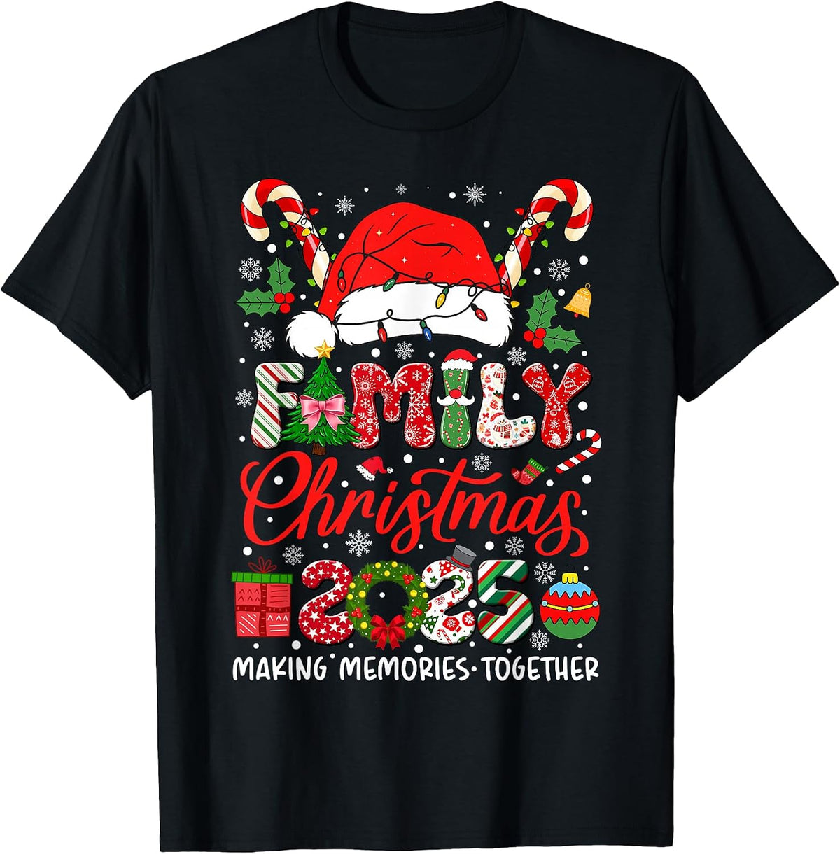 Family Christmas 2025 Matching Outfit Xmas Squad Santa T-Shirt