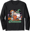 Halloween Squad Shirt Skeleton Ghost Pumpkin Trick Treat Long Sleeve T-Shirt