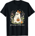 Growing A-Little-Boo Pregnant Ghost Halloween Pregnancy T-Shirt