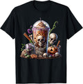 Coffee Halloween Graphic for Women and Men Skeleton Lovers T-Shirt