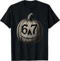 67 Halloween Pumpkin 6 7 Meme Brain Rot Six Seven Teen Boys T-Shirt