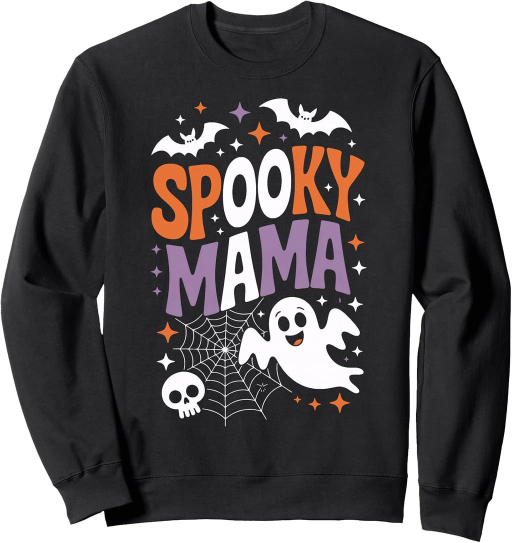 Funny Halloween Ghost Theme For Spooky Mama Moms In Fall Sweatshirt