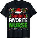 Santas Favorite Nurse RN Christmas Nursing Christmas Nurse T-Shirt