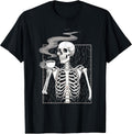 Skeleton Drinking Coffee Caffeine Skull Coffee Lover T-Shirt