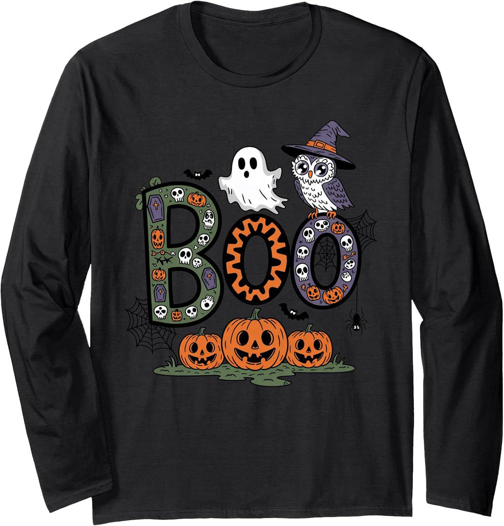 Spooky Season Boo Crew Funny Halloween for Family Matching Long Sleeve T-Shirt