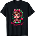 Coquette Elf Cute Christmas coquette bow for women and girls T-Shirt