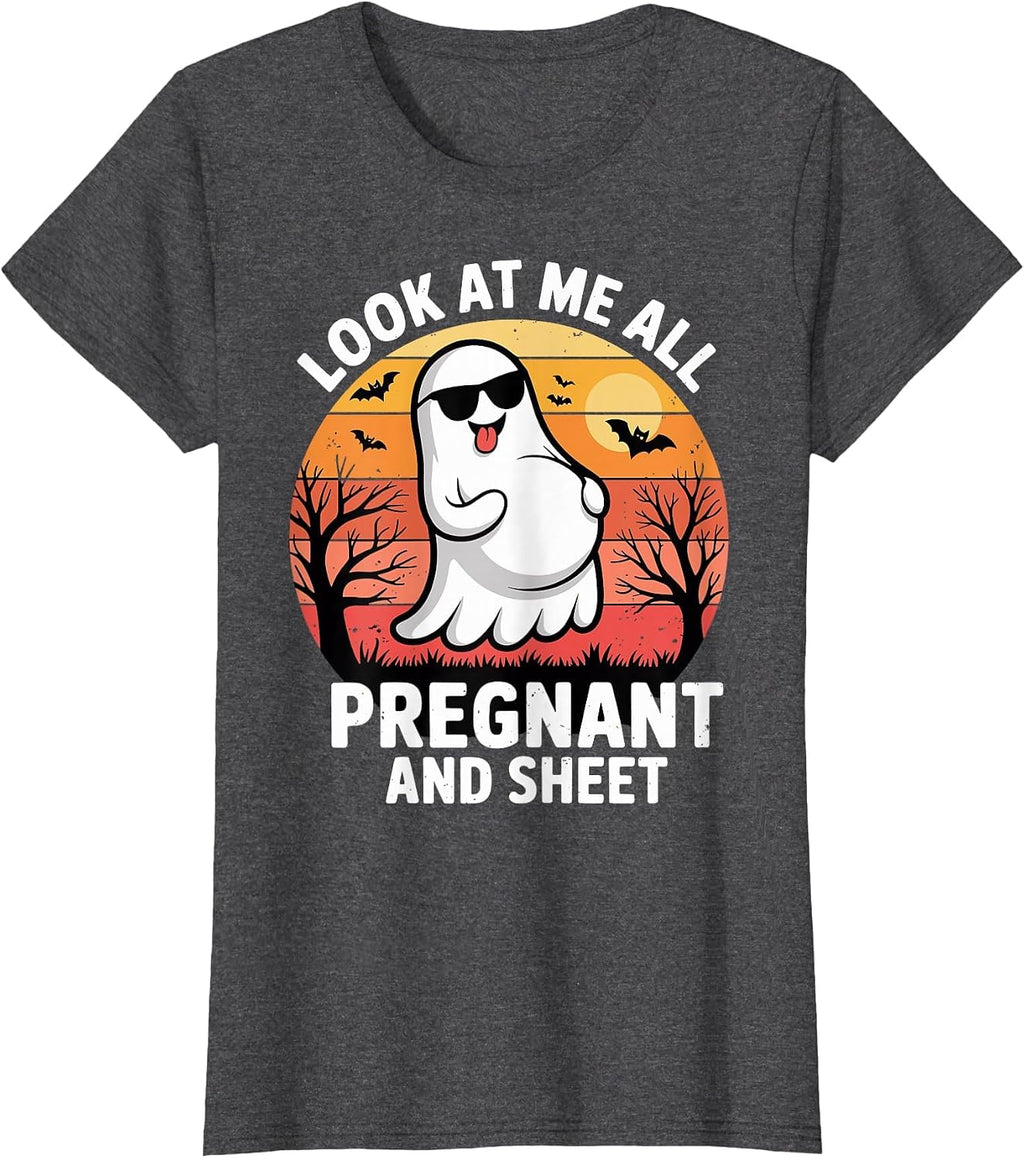 Funny Halloween Pregnant Maternity Ghost T-Shirt