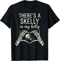 There's Skelly in My Belly Funny Skeleton Pregnant Halloween T-Shirt