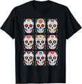 Dia De Los Muertos Floral Sugar Skull Halloween Mexican T-Shirt
